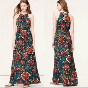 Ann Taylor Loft Paradise halter maxi dress Sz M